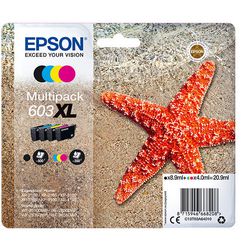 Tintenpatrone Epson 603XL Original C13T03A64010 Schwarz 3 Farben 4 Stück