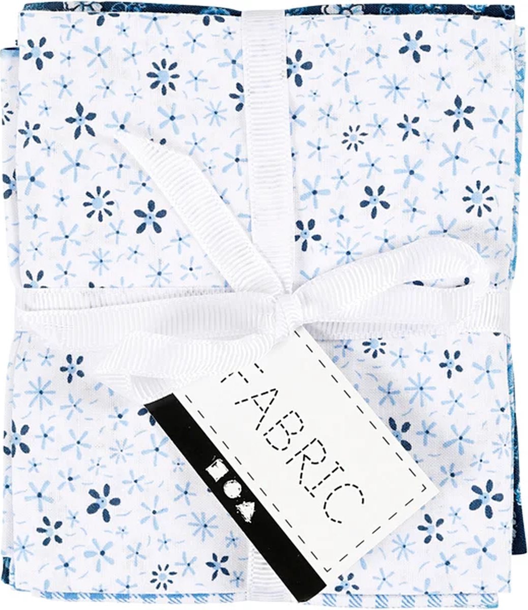 Patchwork Fabric Blue 45x55cm, 4st.