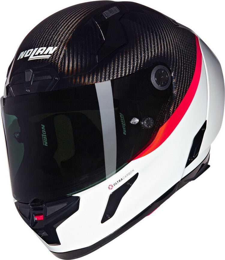 Nolan x-804 rs d.o.c. 346 Carbon-Weiß glänzender Integralhelm – Größe M – Helm