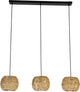 Eglo Sheldon Hängelampe – E27 – 91 cm – Schwarz Naturbraun – Papier