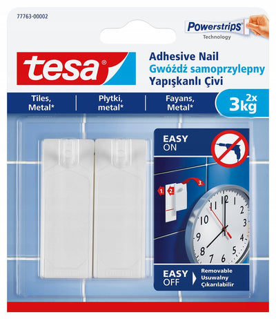 Tesa – selbstklebender Nagel – für Fliesen – 3 kg Tragkraft