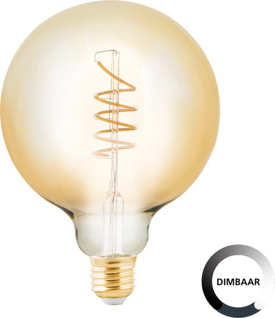 Eglo LED-Lampe - E27 - ø 9,5 cm - G95 - Bernstein - 2000k - dimmbar