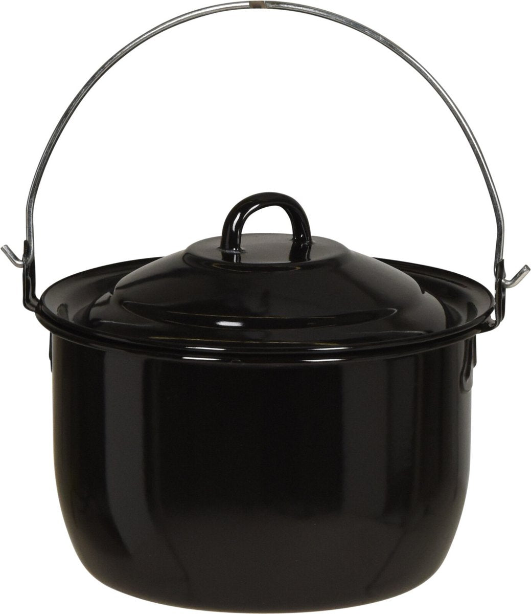 Ambience Emaille-Pfanne mit Deckel für BBQ ø 20 cm 3,3 Liter schwarz