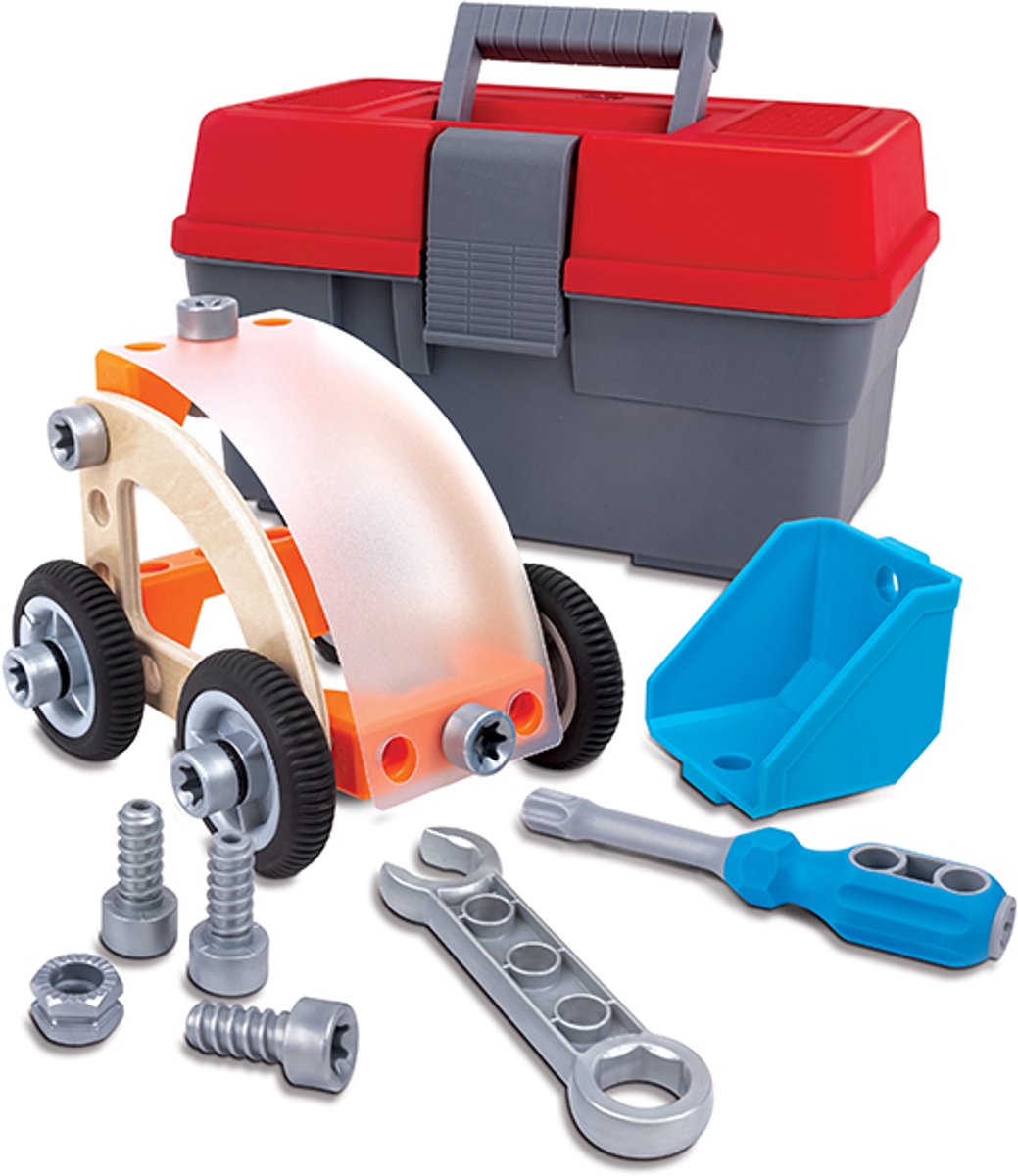 Hape Konstruktionsspielzeugautos in Aufbewahrungsbox - - ab 3 Jahren