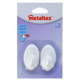 Metaltex Metaltex Ovaler Kleberhaken 2 Weißstücke