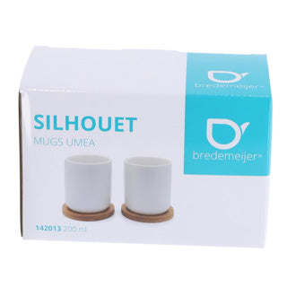 Bredemeijer Theemok Umea 200 ml Weiß und Coaster Set 2