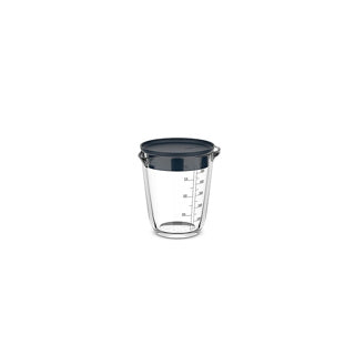 Glasmessbecher 500 ml mit Deckelmarine