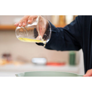 Glasmessbecher 500 ml mit Deckelmarine
