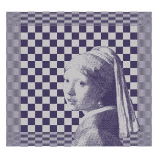 DDDDD -Geschirrtuchmädchen mit einer Perle 60 x 65 Blau