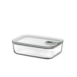 Mepal Glas-Lebensmittelbehälter Easyclip – 1,5 l – Glas-Lebensmittelbehälter mit Schiebeverschluss – mikrowellengeeignet. (Dampf-)Ofen. Kühl- und Gefrierschrank – nordischer Salbei