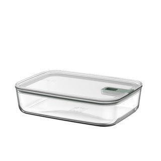 Mepal Glas-Lebensmittelbehälter Easyclip – 2,25 l – Glas-Lebensmittelbehälter mit Schiebeverschluss – mikrowellengeeignet. (Dampf-)Ofen. Kühl- und Gefrierschrank – nordischer Salbei