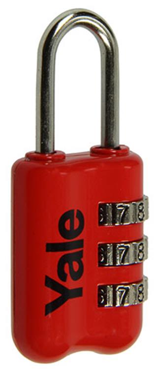 Yale 1018570 – Gepäckkombinations-Vorhängeschloss rot YP2 23 128 1R 23 mm | 5 Stück