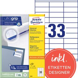 Etiketten universal 3421 avery zweckform 70x25,4mm