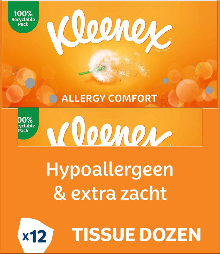 Kleenex-Taschentücher – Allergie-Komfort – Vorteilspackung – 12 x 56 Stück (672 Taschentücher)
