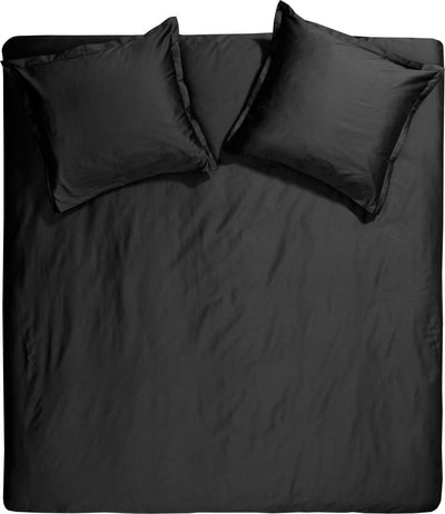 Cinderella Sundays Bettbezug – 2 Personen – Satin – 200 x 200 220 cm – schwarz + 2 Kissenbezüge 60 x 70