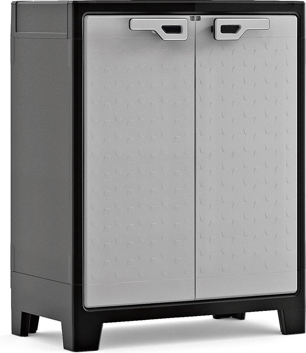 Keter Titan-Niedrigschrank – 2 Regale – 80 x 44 x 100 cm – Schwarzgrau