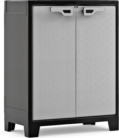 Keter Titan-Niedrigschrank – 2 Regale – 80 x 44 x 100 cm – Schwarzgrau