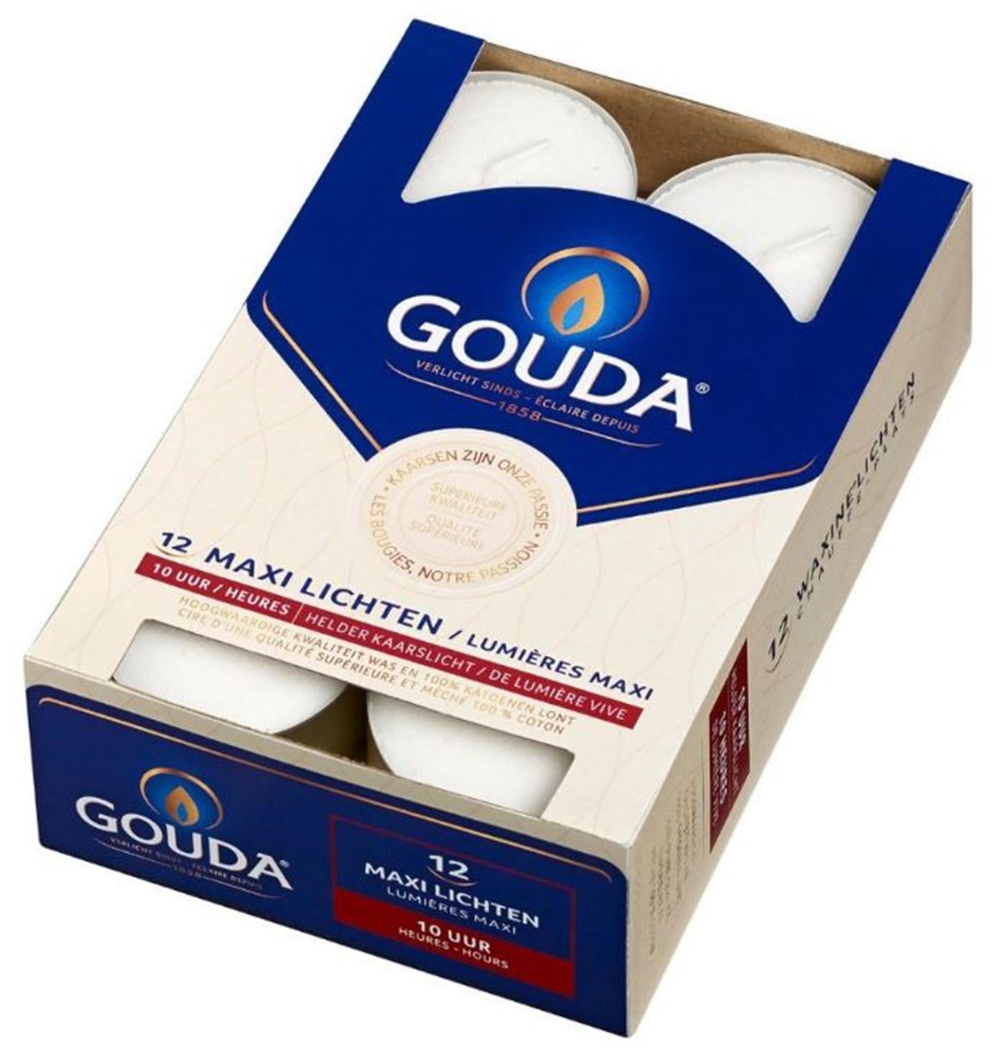 Gouda Teelights 12 Teile 10 Brennen Stunden weiß