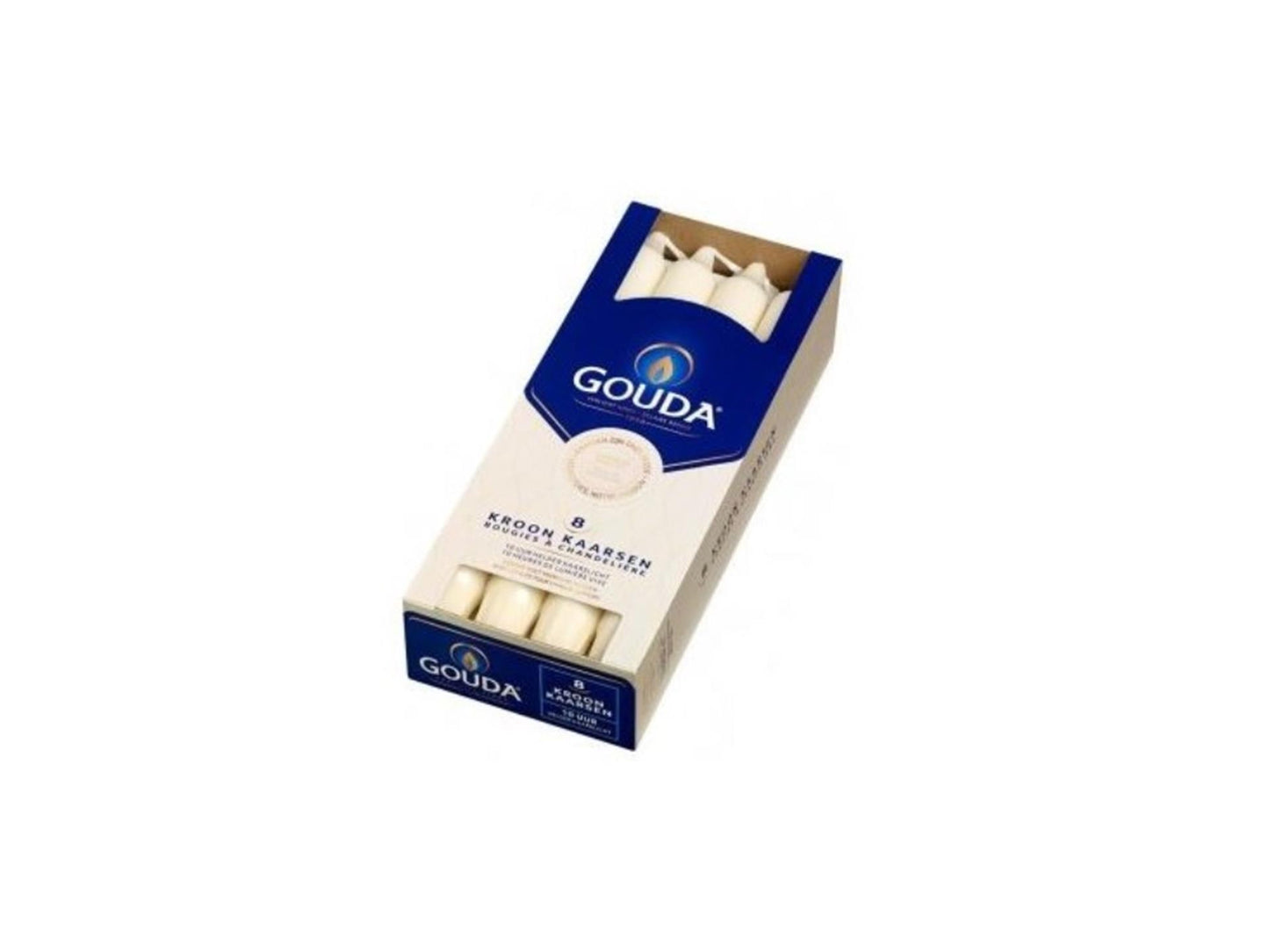Gouda Crown Candles 8 Stück Elfenbein