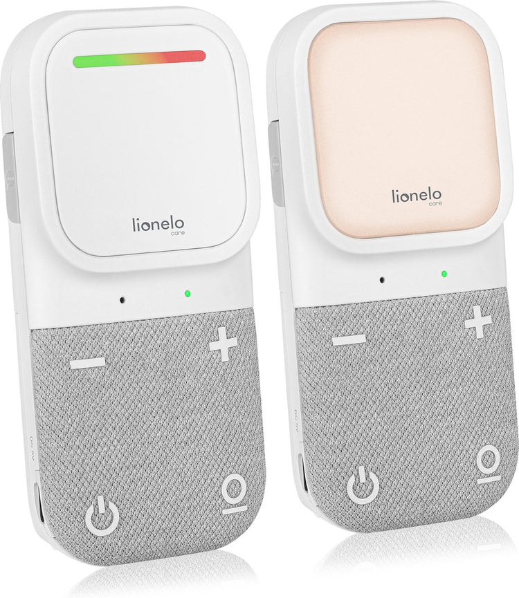 Lionelo Babyline 2.2 digitales Babyphone – 2-Wege-Kommunikation – bis zu 400 m Reichweite – FHSS-gesichertes Signal – Nachtlicht – LED-Tonanzeige – tragbarer Empfänger mit Clip – Lautstärkeregelung – kompakte, zuverlässige Babyüberwachung