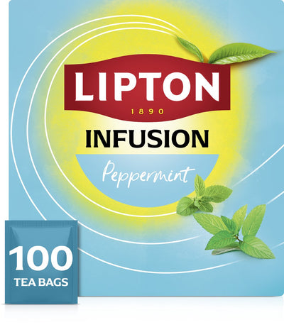 Lipton ein Moment zum Entspannen Pfefferminztee – 100 Teebeutel – Pfefferminz-Kräutertee – Großpackung – 1 Box
