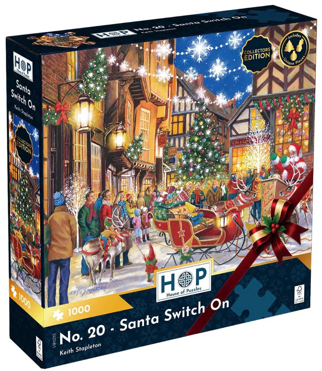 House of Puzzles Weihnachtspuzzle Weihnachtsmann mit 1000 Teilen.