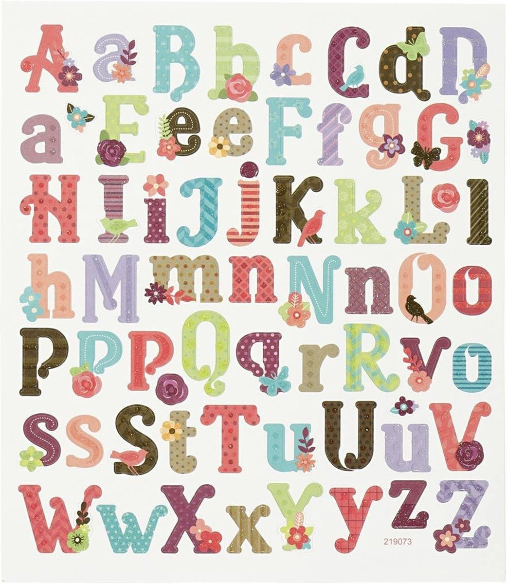 Creativ Firmenaufkleber, Alphabet, Blatt 15x16,5 cm, 1 Blatt