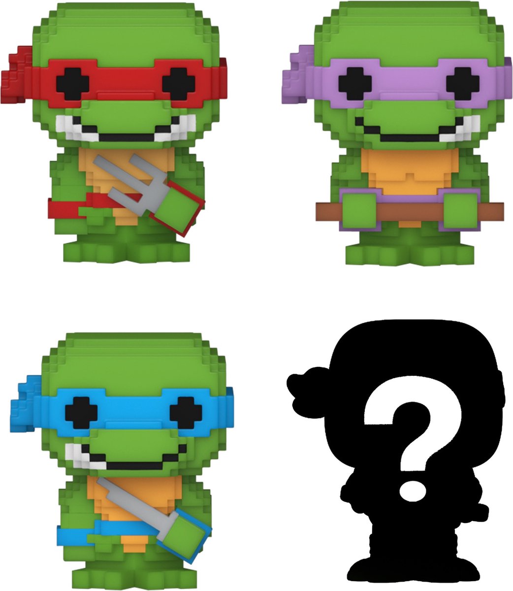 Funko Teenage Mutant Ninja Turtles – Bitty Pop! 4er-Pack 8-Bit 2,5 cm große Sammelfiguren – mehrfarbig