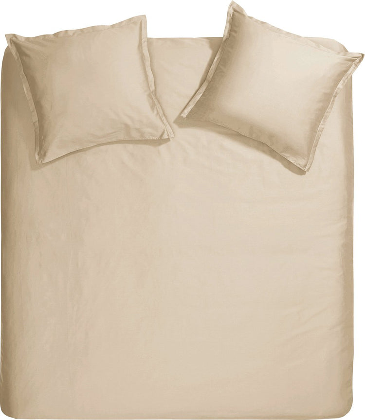 Cinderella Sundays Bettbezug – 2 Personen – Satin – 200 x 200 220 cm – heller Sand + 2 Kissenbezüge 60 x 70