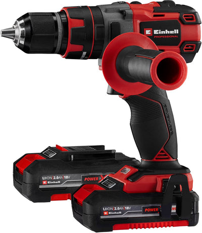 Einhell Akku-Schlagbohrschrauber TE-CD 18 LI-I BL Kit - Power X-Change - 18 V Li-Ion - mit Schlagfunktion - 2 Geschwindigkeiten - 60 Nm - inkl. 2x 2,0 Ah Akku und Ladegerät