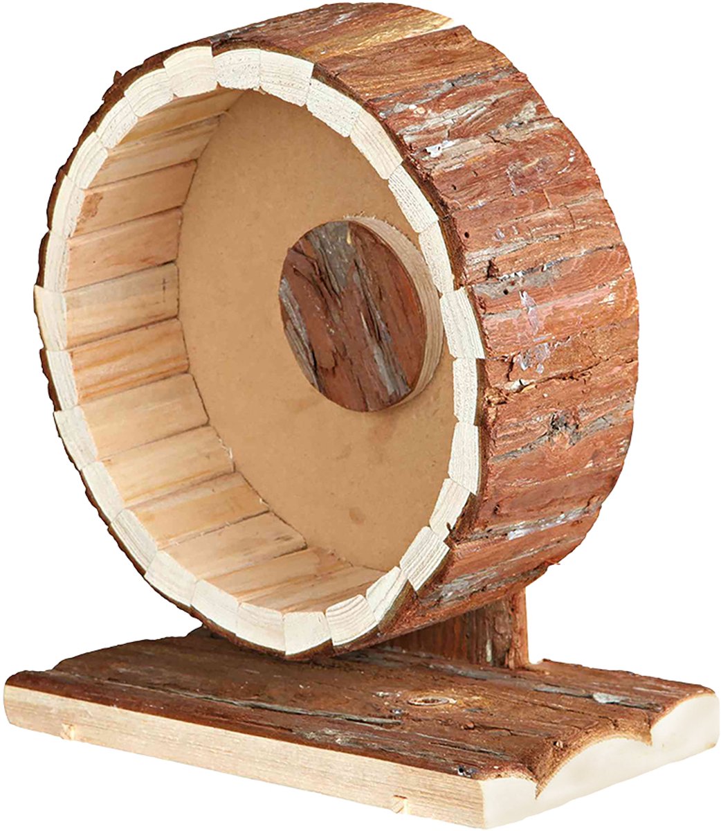 Duvo plus - Spielzeug für Tiere - Nagetier - Laufrad aus Holz in Rinde 20x12x22,5cm - 1Stk