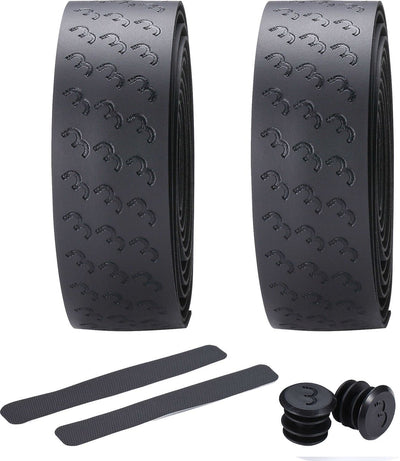 BBB Cycling Lenkerband Rennrad – bester Halt und Stoßdämpfung – Länge: 200 cm – Dicke: 2,5 mm – inklusive Lenkerkappen – Schwarz – Ultraribbon-Gel-Lenkerband BHT-15 g