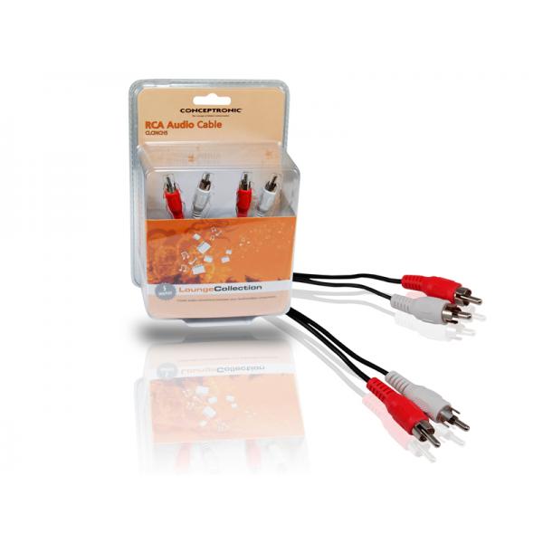Conceptronic Concepttronic Clcinch5 RCA -Audiokabel, 2x RCA -> 2x RCA, M M, 5M, Schwarz