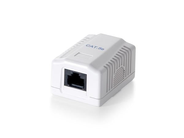 Ausrüstungsausrüstung 235111 Oberflächenmontierter Kasten 1-Port-Katze.5e Unschützt, weiß