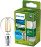 Philips LED Philips ultraeffiziente LED-Kugellampe transparent – 40 W – E14 – kaltweißes Licht – Energielabel a