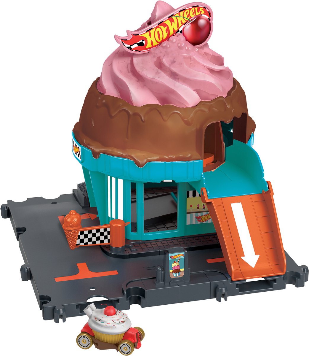 Hot Wheels City Center Spielset – Ice Cream Swirl – Schienenteil – Erweiterung