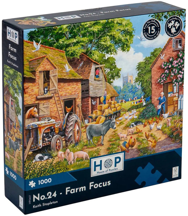 House of Puzzles Nr. 24 – Bauernhof-Fokus-Puzzle 1000 Teile