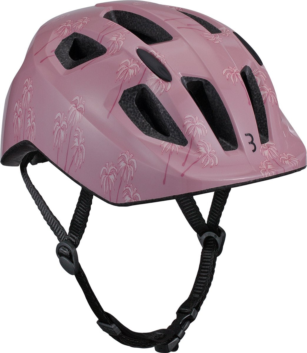 BBB Cycling Hero Kinderhelm Fahrrad Pink – verstellbar – waschbare Polsterung – klein: 1 – 3 Jahre – Fahrradhelm Mädchen und Jungen – Fahrradhelm Kinder – rosa Palmen – BHE-172