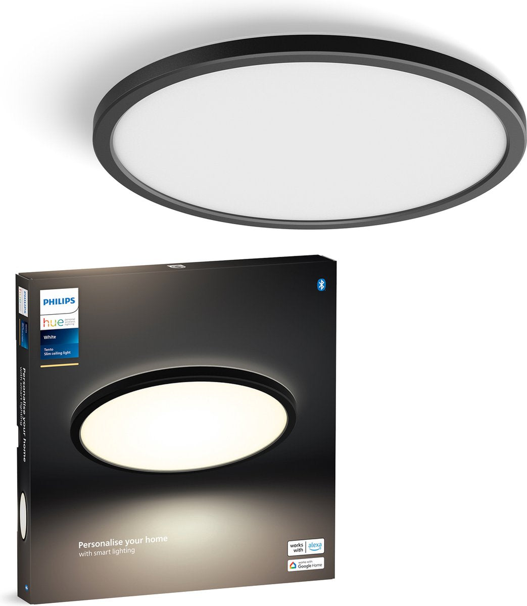 Philips Hue Tento Deckenleuchte – warmweißes Licht – rund – schwarz – ø30 cm