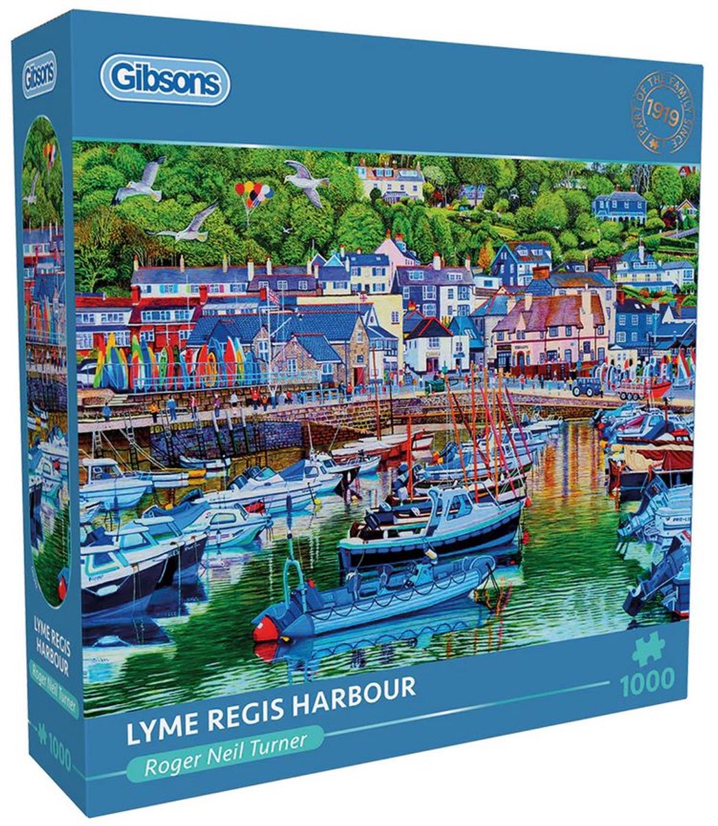 Gibsons – Lyme Regis Harbour (von Roger Turner) – 1000 Teile 68 × 49 cm (B × H) – Puzzle für Erwachsene
