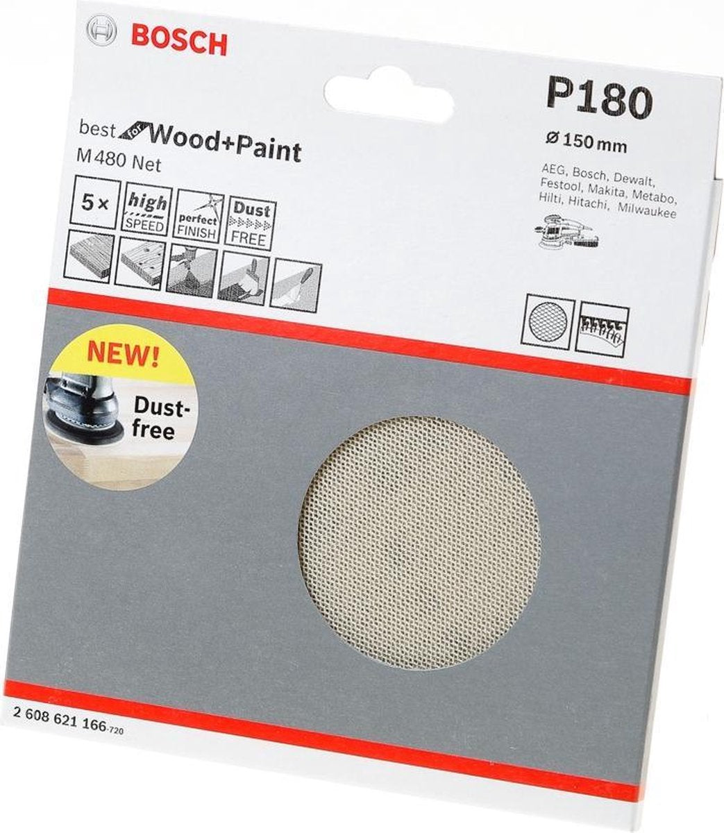 Bosch 5x Schleifblatt 150 mm k180 - 2608621166