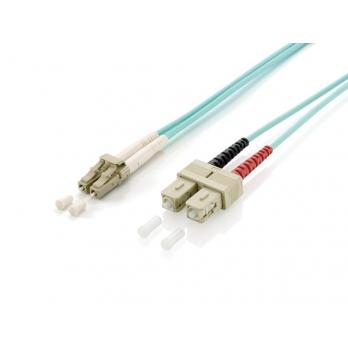 Ausrüstungsausrüstung 255319 Glasfaseradapterkabel, LC SC, Multimode, OM3, 50 125 u, LSOH, 0,5 m, Türkis