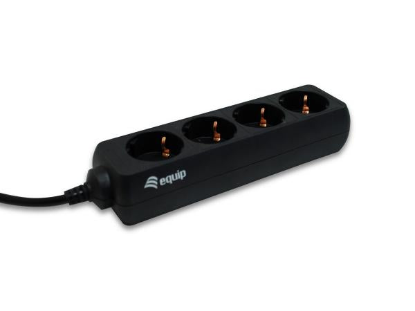 Ausrüstungsausrüstung 333281 Strip IEC -Stecker mit 4 x Schuko -Sockel, Typ F, 100 240 V, 50 60, 1,1 m