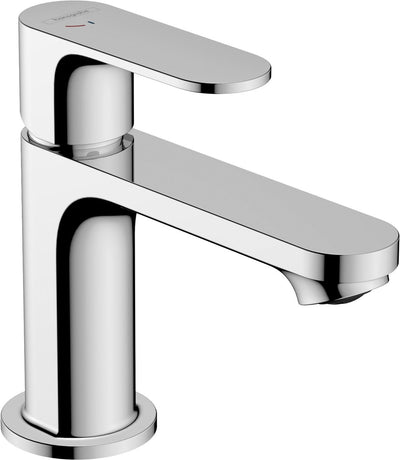 Hansgrohe rebris s – Waschtisch-Mischbatterie – Einhebelbedienung – Kaltstart energiesparend – mit Ablaufgarnitur – 80 mm Größe – Chrom