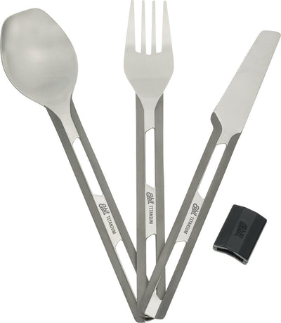 Esbit Campingbesteck – Titan – Silikonhülle – extra tiefer Löffel