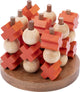 Longfield Tic Tac Toe (mittel) – 3-Gewinnt-Spiel aus Holz – Tic Tac Toe – klassisches Denkspiel – 2 Spieler – kompakte Größe – Engelsherz