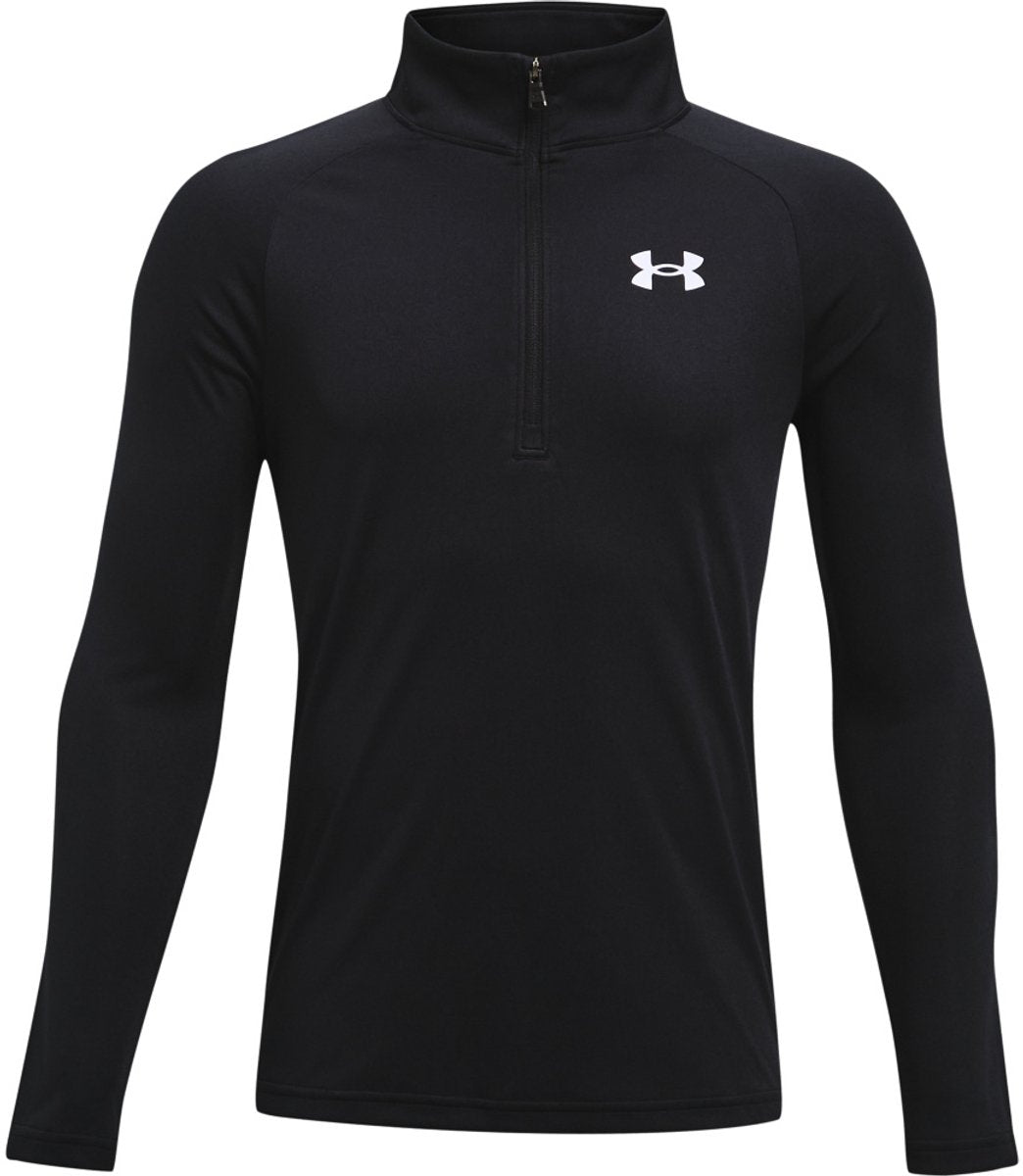 Under Armour UA Tech 2.0 1 - 2 Zip Unisex-Sporttrikot – Schwarz – Weiß