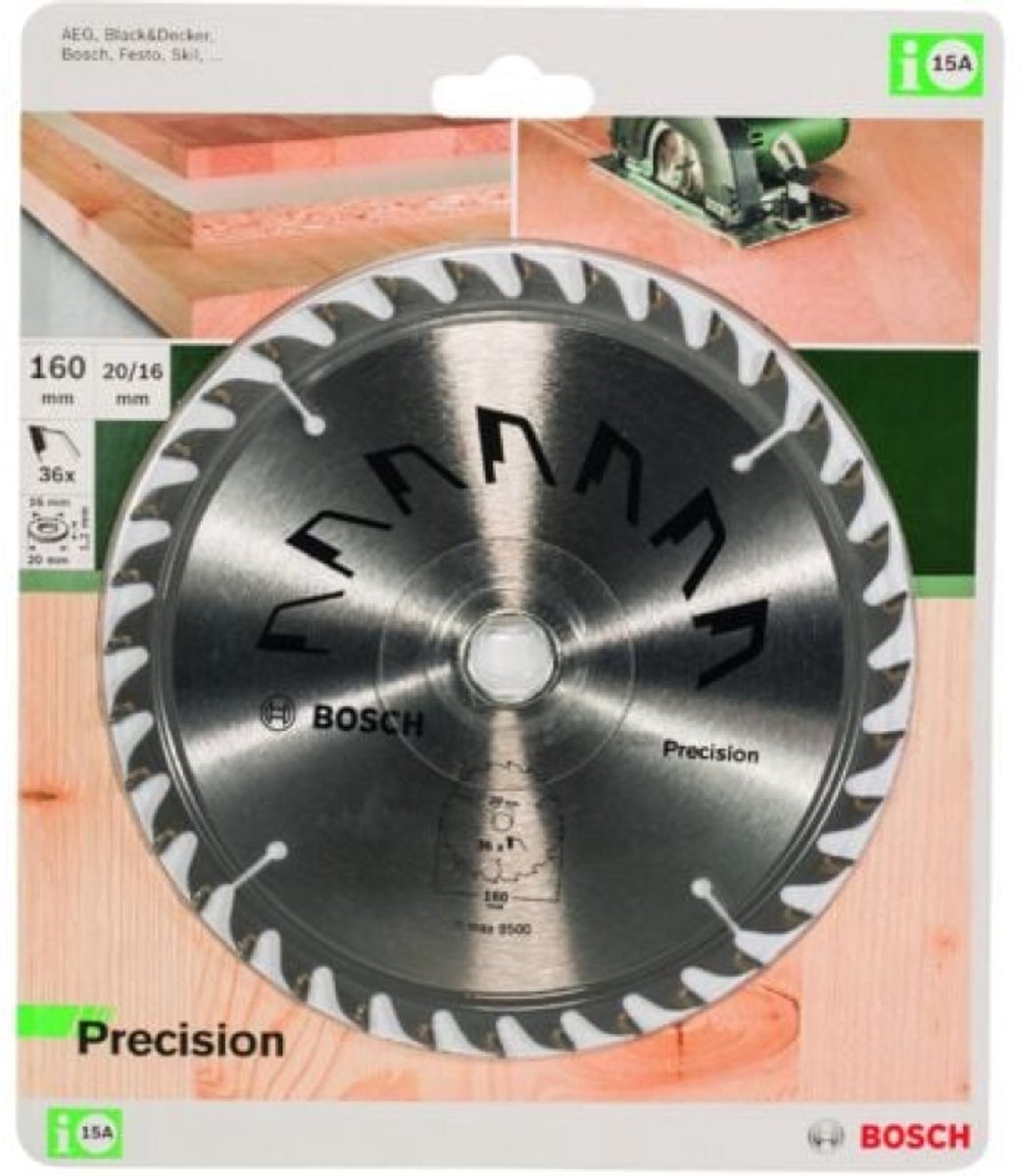 Bosch Kreissägeblatt Präzision 160 x 20 x 2,5 mm – 36 Zähne