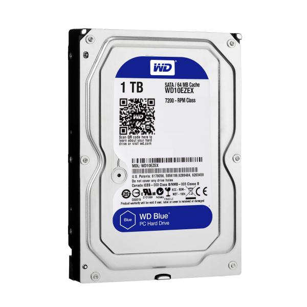 Western Digital Western Digital WD10Ezex Caviar Blue HDD, 1 TB, 3,5, SATA3, 64MB, 7200 U / min, 150 MIBs, 6,8W