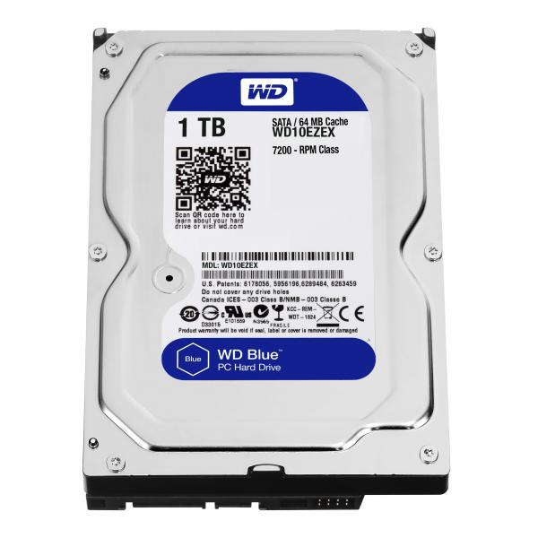 Western Digital Western Digital WD10Ezex Caviar Blue HDD, 1 TB, 3,5, SATA3, 64MB, 7200 U / min, 150 MIBs, 6,8W